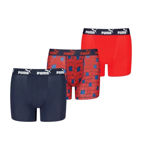 PUMA Boy's Elements Boxer, Navy/Red, 158/164 (3er Pack)