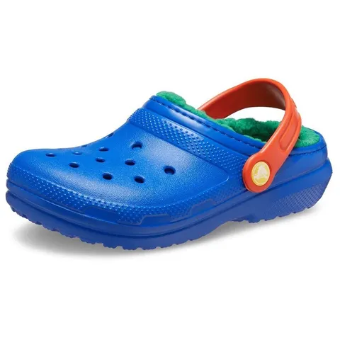 Crocs Classic Lined Clog T Unisex - Bambini e ragazzi, Blue Bolt/Multi, 19/20 EU