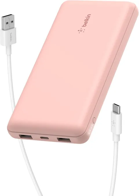 Belkin Batteria esterna portatile da 10000mAh, caricabatteria USB-C con 1 porta USB-C e 2