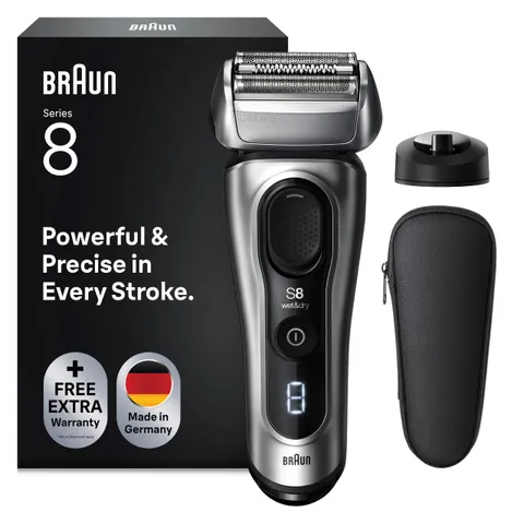 Braun Series 8, Rasoio Elettrico Barba Rifinitore di precisione, Custodia da Viaggio in