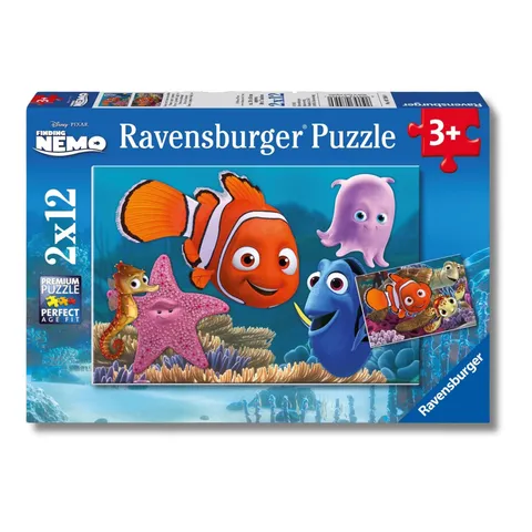 Ravensburger - Puzzle Bambini 3 Anni 2x12 Pezzi, Nemo - Puzzle 3 Anni, Include 2 Puzzle