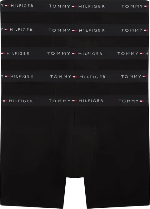 Tommy Hilfiger Boxer da Uomo 5P WB UM0UM03751, Nero (Nero/Nero/Nero/Nero/Nero), M