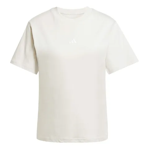 adidas Donna Essentials Small Logo Cotton Shirt, Wonder Alumina/White, XL