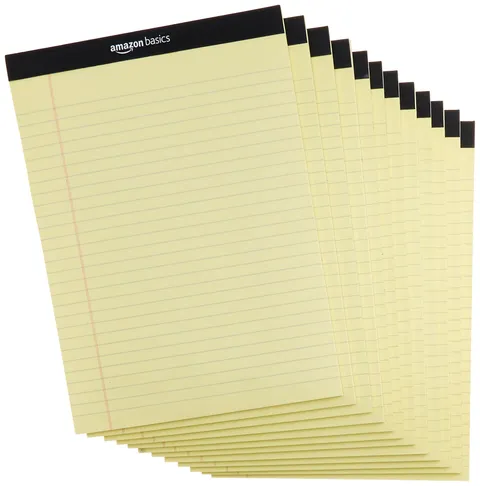 Amazon Basics Legal/larghe a righe, 8,5 by 11,75 pollici, 50 fogli, confezione da 12