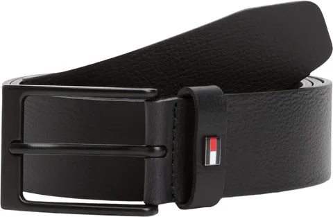 Tommy Hilfiger Cintura Uomo Layton 3,5 cm Cintura in Pelle, Nero (Black), 90 cm