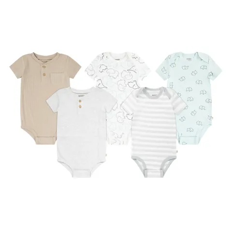 Huggies 5-Pack Elevated Bodysuit Body, Blue Haze, 6 Mesi (Pacco da 5) Unisex-Bimbi