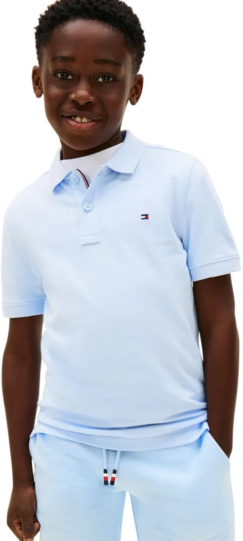Tommy Hilfiger Polo da Ragazzo Flag SS KB0KB09103, Blu, 7 Anni