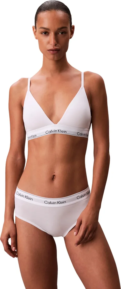 Calvin Klein Donna Reggiseno a Triangolo Lightly Lined con Fascia con Logo, Bianco (White), XL