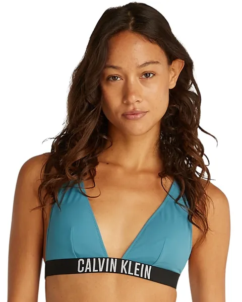 Calvin Klein Donna Top Bikini Bralette Imbottitura Estraibile, (Storm Blue), L