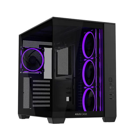 ASUS A32 PLUS TG ARGB Black Case ATX a Doppia Camera, Supporta Radiatori da 360 mm e