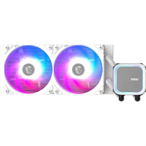 MSI MAG CORELIQUID A13 240 - Dissipatore a liquido AIO per CPU, copertura completa, design migliorato dei canali d’acqua, radiatore a flusso separato, ventole CycloBlade 7 con cuscinetti RIFLE
