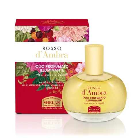 Helan, Rosso d'Ambra - Olio Capelli, Viso e Olio Corpo Profumato Illuminante Spray con