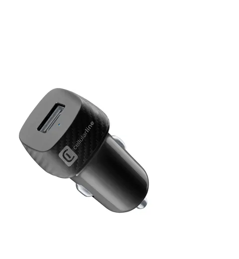 Cellularline - USB Car Charger 12W - Caricabatteria da auto USB 12W - Adattatore