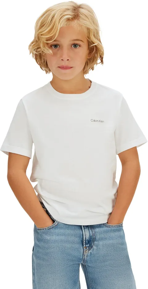 Calvin Klein T-Shirt Unisex Chest INST.Logo SS IU0IU00683 S/S, Bianco (Bianco Brillante)
