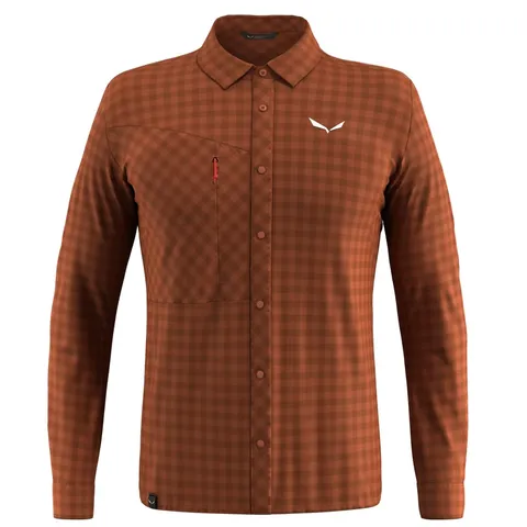 Salewa Puez Dry M L/S - Maglietta Bombay Brown, M