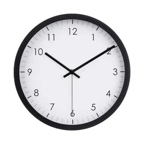 Amazon Basics Rotondo Orologio da parete classico, silenzioso, a batteria, facile da