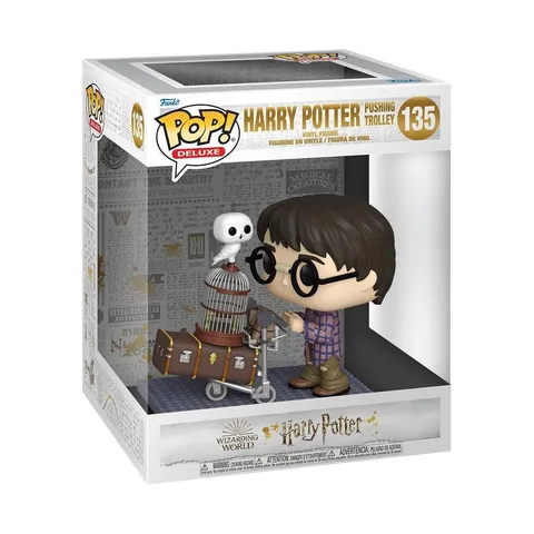 Funko Pop! Deluxe: HP Anniversary - Harry Potter Pushing Trolley- Figura in Vinile da