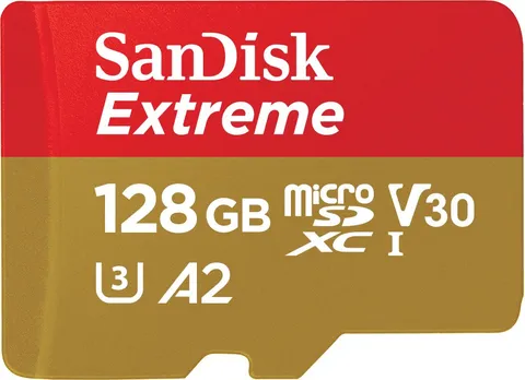 SanDisk 128 GB Scheda microSDXC Extreme per Action Cams e Drones + adattatore SD + RescuePRO Deluxe, fino a 190 MB/s, con A2 App Performance, UHS-I, Classe 10, U3, V30