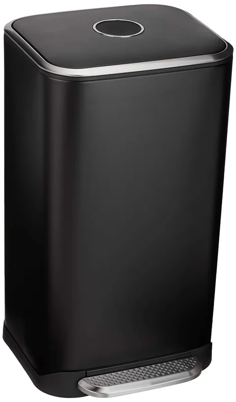 Amazon Basics Pattumiera rettangolare con chiusura silenziosa, 32 l, nero