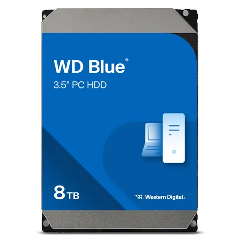 WD Blue 8TB per Desktop, Hard Disk Interno 3,5” - 5640 RPM, SATA 6 GB/s, Cache da 256 MB