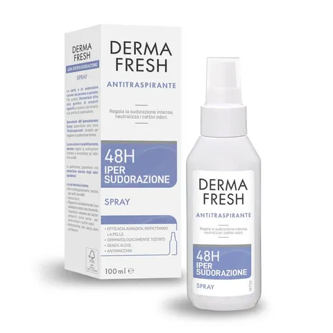Dermafresh Ipersudorazione Efficace 48H, Deodorante Antitraspirante Spray 100 ml, No
