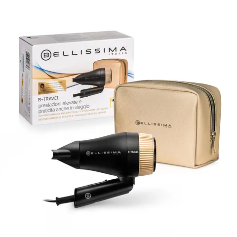 Bellissima Imetec B-Travel Asciugacapelli da Viaggio, Portatile e Compatto, 1400 Watt