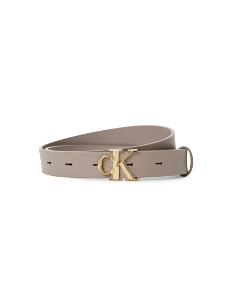 Calvin Klein Donna Cintura Buckle 2,5 cm in Pelle, Marrone (Dessert Taupe/Antique Light