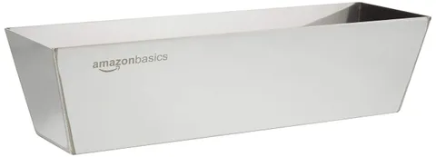 Amazon Basics Rettangolare Cassoncino per malta in acciaio inox da 30.48 cm, Argento