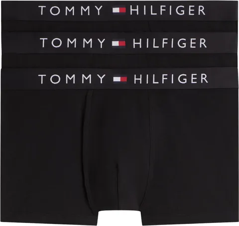 Tommy Hilfiger Uomo Boxer Confezione da 3 con Fascia con Logo, Nero (Black/Black/Black)