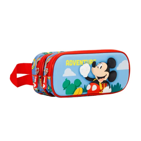 Disney Topolino Adventure-Astuccio 3D Doppio, Multicolore, 22 x 9.5 cm
