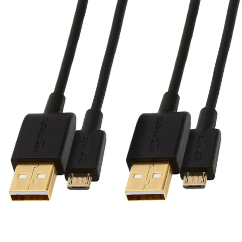 Amazon Basics Cavo USB 2.0 da USB-A maschio a Micro USB (Confezione da 2), 1.82 m, Nero