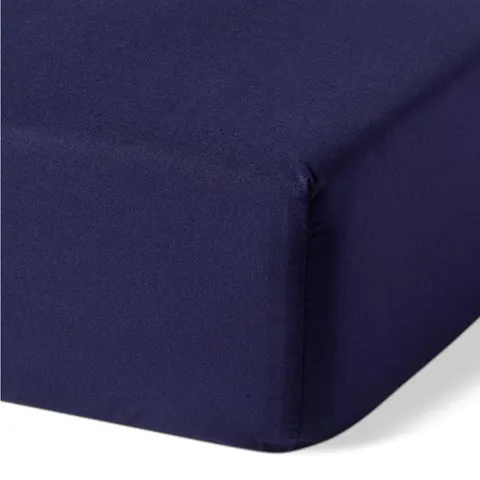 Amazon Basics Lenzuolo con angoli Matrimoniale in Cotone Biologico, 180 x 200 cm, Blu Navy
