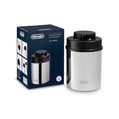 De'Longhi Vacuum Canister, Contenitore Sottovuoto per Conservare il Caffè con Indicatore