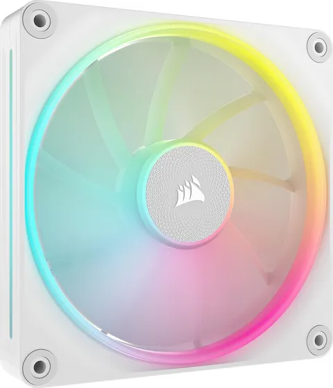 CORSAIR iCUE LINK LX140 RGB 140 mm PWM Ventola Confezione Singola - Doppio Anello Luminoso - Richiede iCUE LINK System Hub (Venduto Separatamente) - Tecnologia CORSAIR AirGuide - Bianco