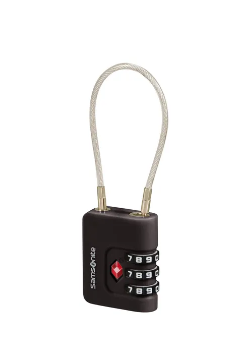 Samsonite TA Revolution - Lucchetto a cavo TSA con combinazione a 3 cifre, lucchetto per