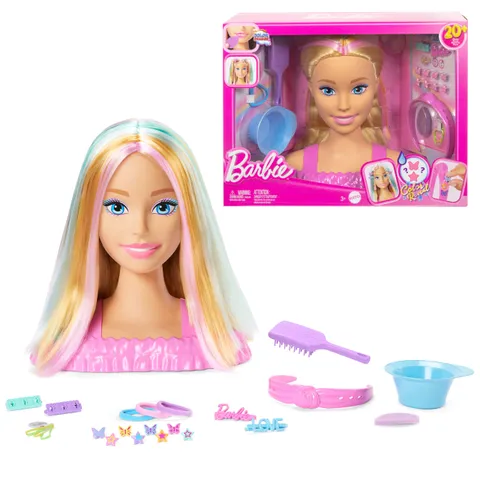 Barbie - Styling Head Deluxe, capelli biondi con oltre 20 accessori per acconciature