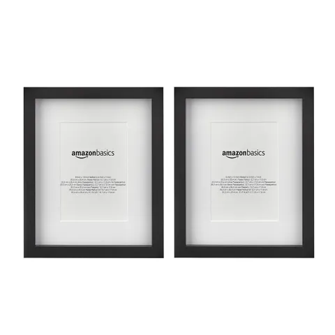 Amazon Basics Rettangolare, Cornice per foto con passe-partout , 20 x 25 cm con da 13 x