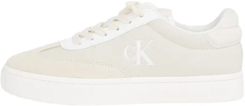 Calvin Klein Donna Sneakers con Suola Preformata Classic Low Mix in Tela, Bianco (Creamy
