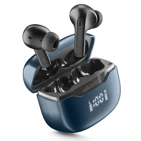 cellularline KEY PRO Auricolari In-Ear con ENC, 4 Microfoni, Display LED, Multipoint