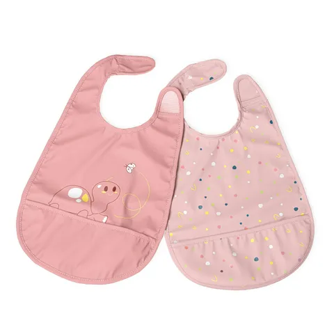 Chicco Set 2 Bavaglini Pappa Impermeabili 6m+, Bavaglia Svezzamento con Protezione
