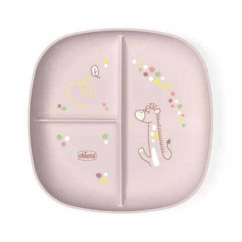 Chicco Piatto Pappa Bambini 12+ Mesi Scomparti Rosa