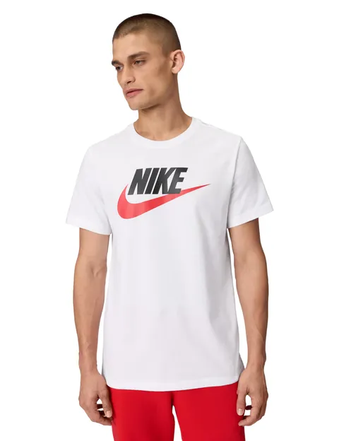 Nike Sportswear, T-Shirt Unisex-Adulto, White/Black/(University Red), L