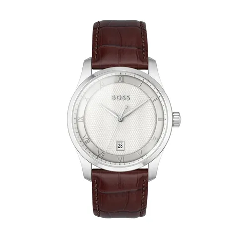 BOSS Orologio con Movimento al Quarzo a Tre Lancette da Uomo Collezione Principle con