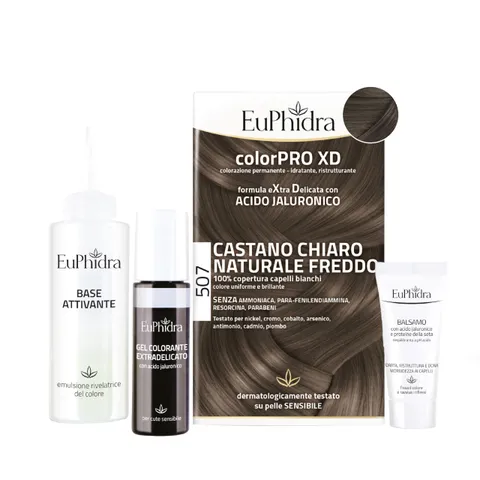Euphidra - ColorPro XD 507, Castano Chiaro Naturale Freddo, Capelli Morbidi e Setosi