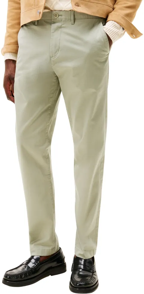 Tommy Hilfiger Uomo Pantaloni Chino Core Harlem Essential Twill Relaxed Fit, Verde (Grey
