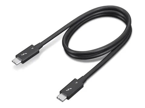 Lenovo Cavo Thunderbolt 4 0.7m, 40Gbps, Ricarica Fino a 230W, Compatibile Dock e Laptop USB-C/Thunderbolt, Design Anti-Ingombro - Nero