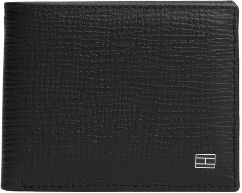 Tommy Hilfiger Portafoglio da uomo TH Flag Mini CC AM0AM13708 Bifold Wallet, nero (nero), taglia unica, Nero (Nero), One Size