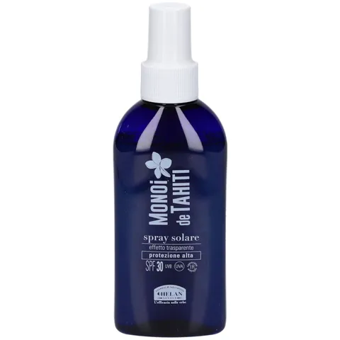 Helan, Monoï de Tahiti - Spray Solare 30 Corpo Trasparente, Sunscreen con Olio di Cocco