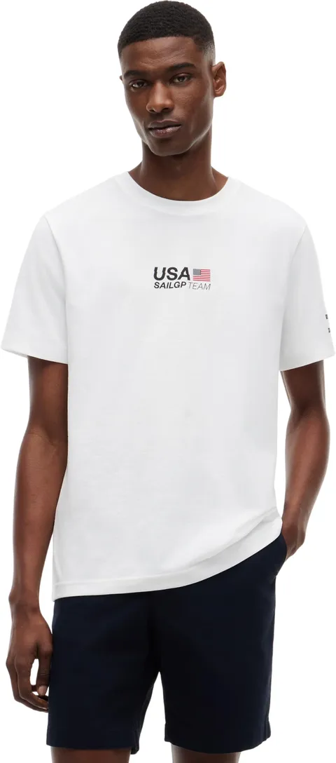 Tommy Hilfiger Uomo T-Shirt Maniche Corte US SailGP Graphic in Cotone, Bianco (White), S