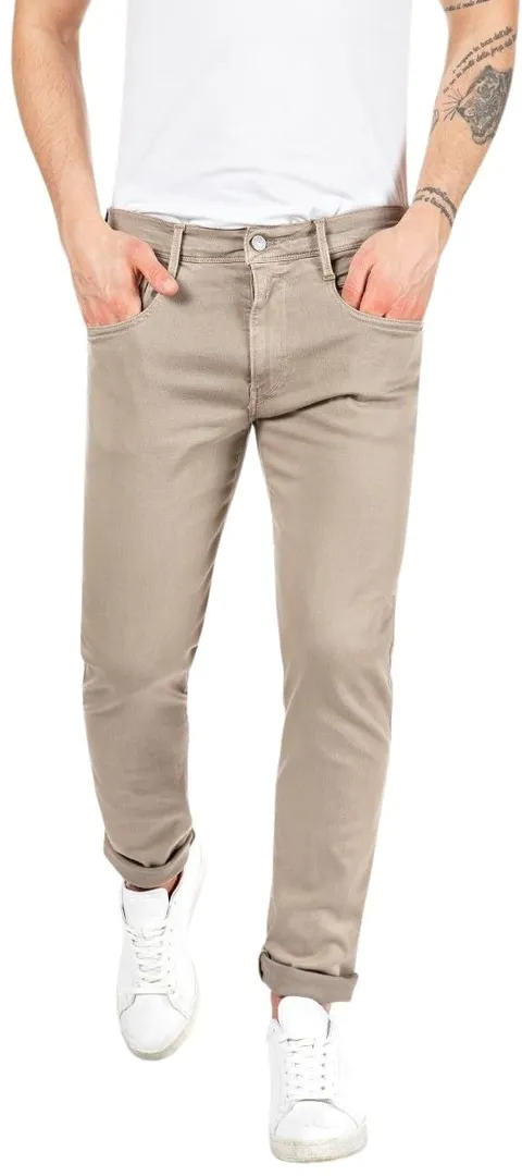 Replay Jeans da Uomo Slim Fit Anbass Hyperflex Colour Xlite, 020 Sabbia, 33W x 34L